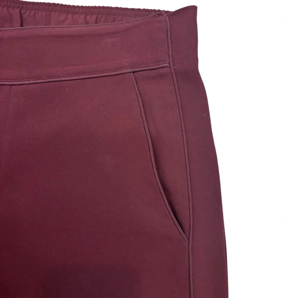 Ladies Club Monaco Brand Burgundy‎ Rounded Hem Trouser Pants Size 2 Cropped